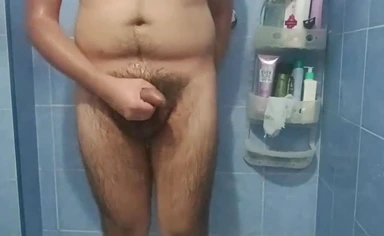 Giving myself a good blowjob in the shower and giving my first blowjob to a dildo