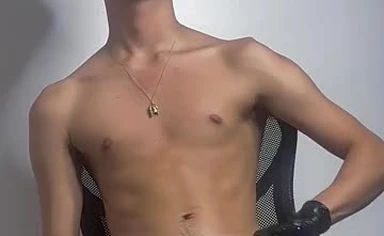 kinky Derek shows off with rubber glove