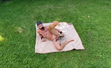 naked pathetic slave outdoor dogtail enema humiliating bodywriting cucumberfuck, cmnm