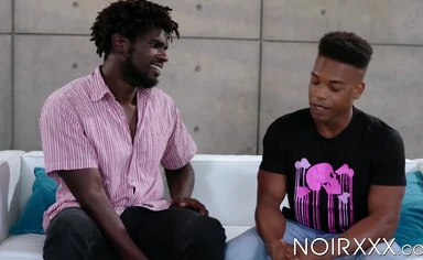 Muscle black stud Devin Trez bareback pounded cute ebony gay