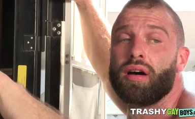 Sexy hunk Donnie Argento gets hardcore ass fucked doggystyle