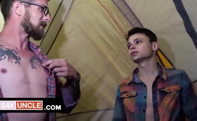 Stepson's College Roommate Sucking And Fucking His Friend's StepDads Hard Cock