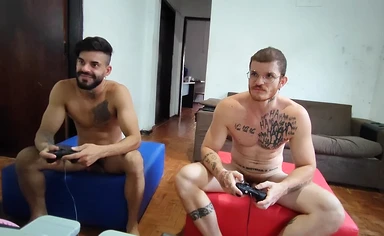 Carmona and Hisak playing video games for the money