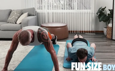 FunSizeBoys Logan Cross and Dallas Steele workout and fuck together