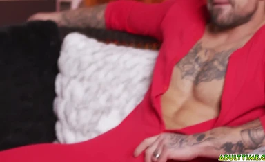 Buddies Ryan Bones and Troy River start jerking off together side-by-side