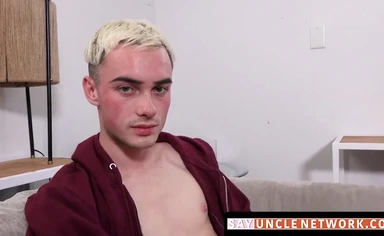 Blond Gay's Face Covered In His Stepbrother's Hot Sticky Cum After A Rough Fuck