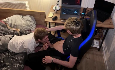 Twink wanted to and unhooked the guy from the game and began to give a throat, after which he sat