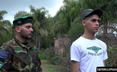 Tommy Ameal ass got drilled by Sergeant Daniel Trebol huge cock