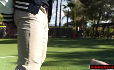 Evan Jordie plays with and flogs Siren Santiago perfect body marking him front to back