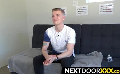 Young Kyle Brant touching himself and jerking off his thick dick