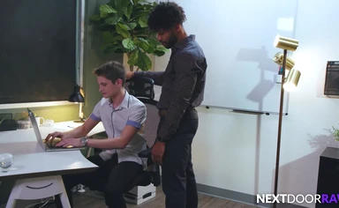 Newbie Twink Colleague Flip Fucks BIG Cocked Hunk - NextDoorStudios